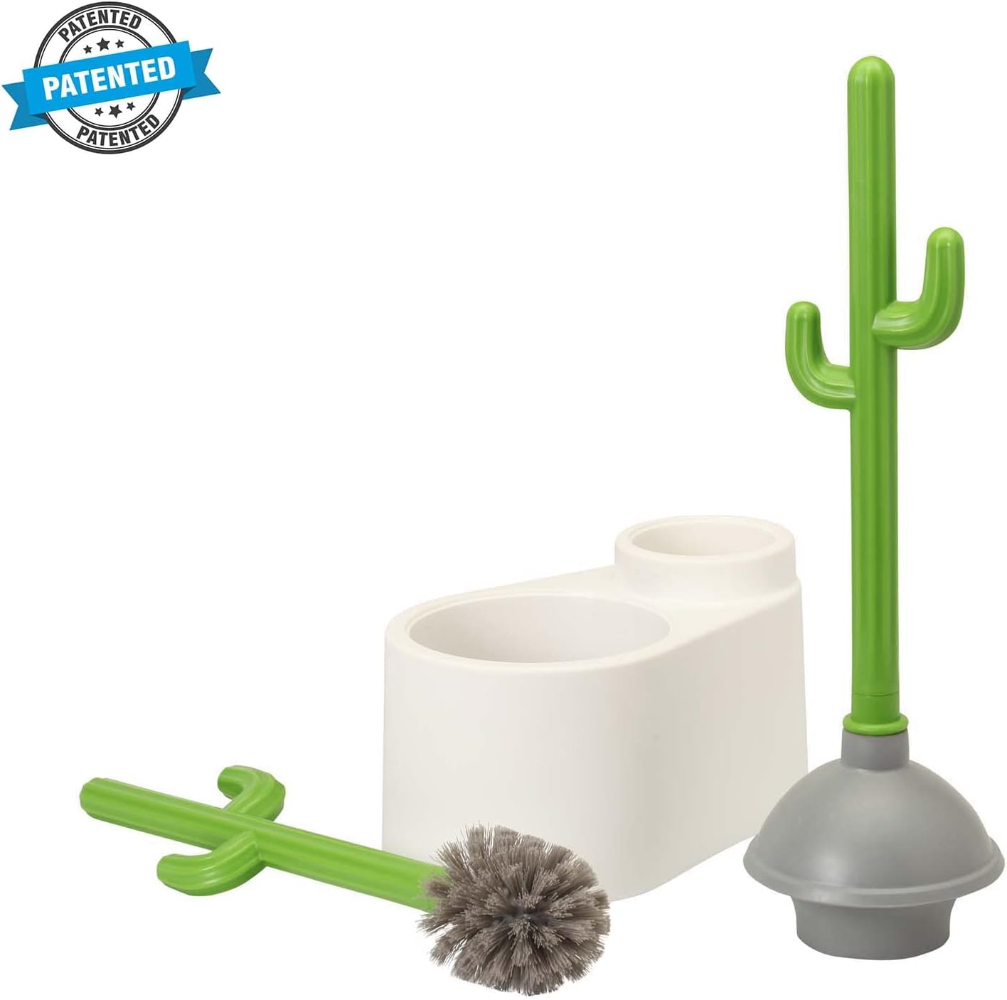 Cactus Toilet Plunger and Brush Set for Bathroom Cleaning - 1 Set