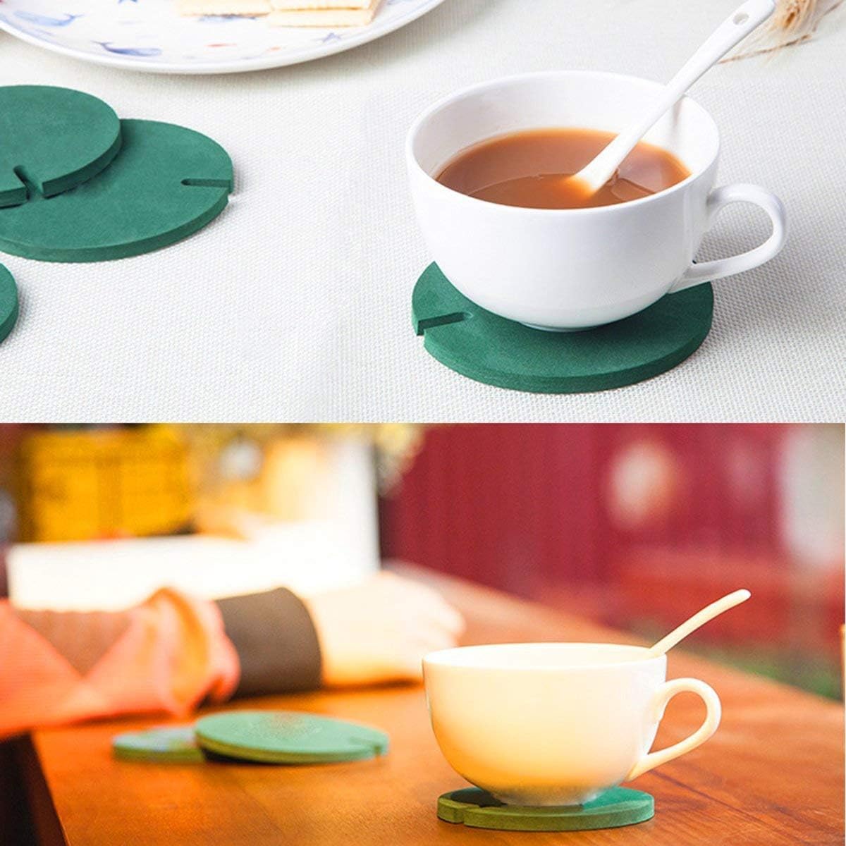 Coasters DIY Cactus Coaster Set of 6 Pieces with Flowerpot Holder for Drinks Novelty Gift for Home Office Bar Decor and Improvement, Sirensky Brand
