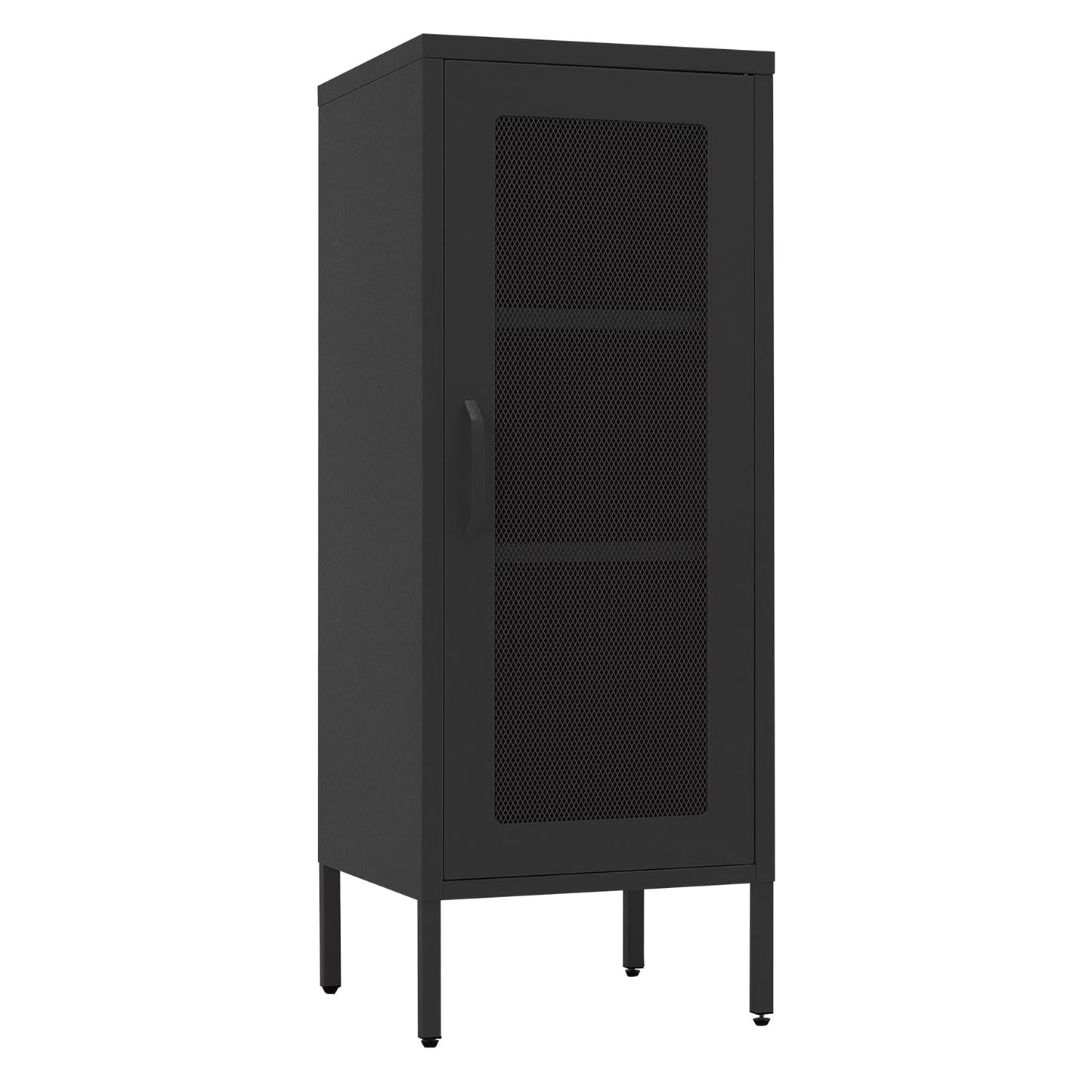 ALBAD Compact Metal Nightstand with Lockable Cabinet and Open Shelf, Modern Bedside Table, Versatile Side Table for Bedroom, Living Room, or Office (Orange, 26" H-Lockable Door)