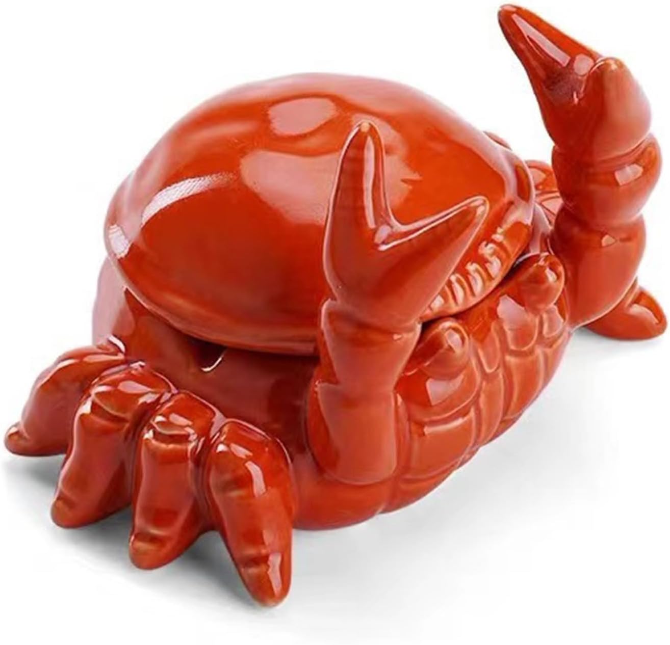 Crab Ashtray with Lid, Ceramic Windproof Cigarette Ashtray for Indoor or Outdoor Use Desktop Decoration Crab Pincers Holder for Hold Cigarette, Pen