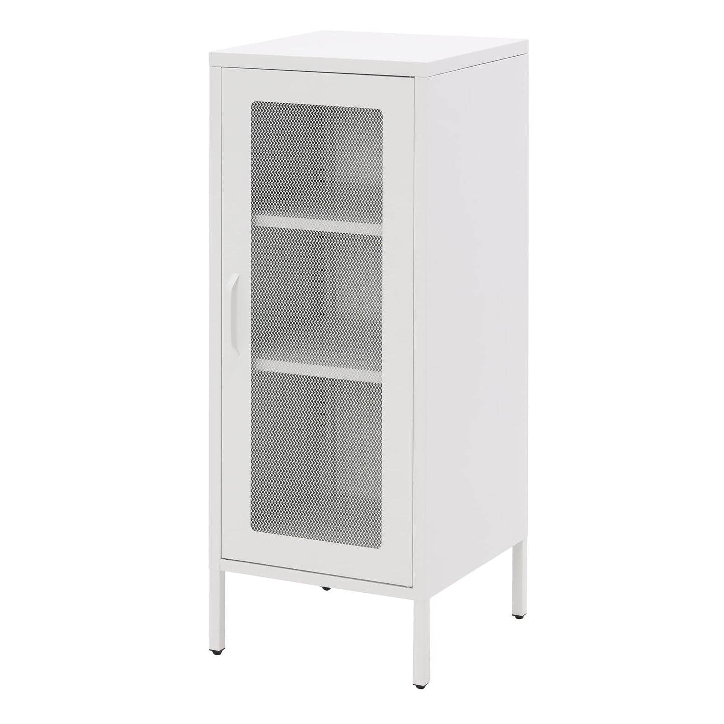 ALBAD Compact Metal Nightstand with Lockable Cabinet and Open Shelf, Modern Bedside Table, Versatile Side Table for Bedroom, Living Room, or Office (Orange, 26" H-Lockable Door)