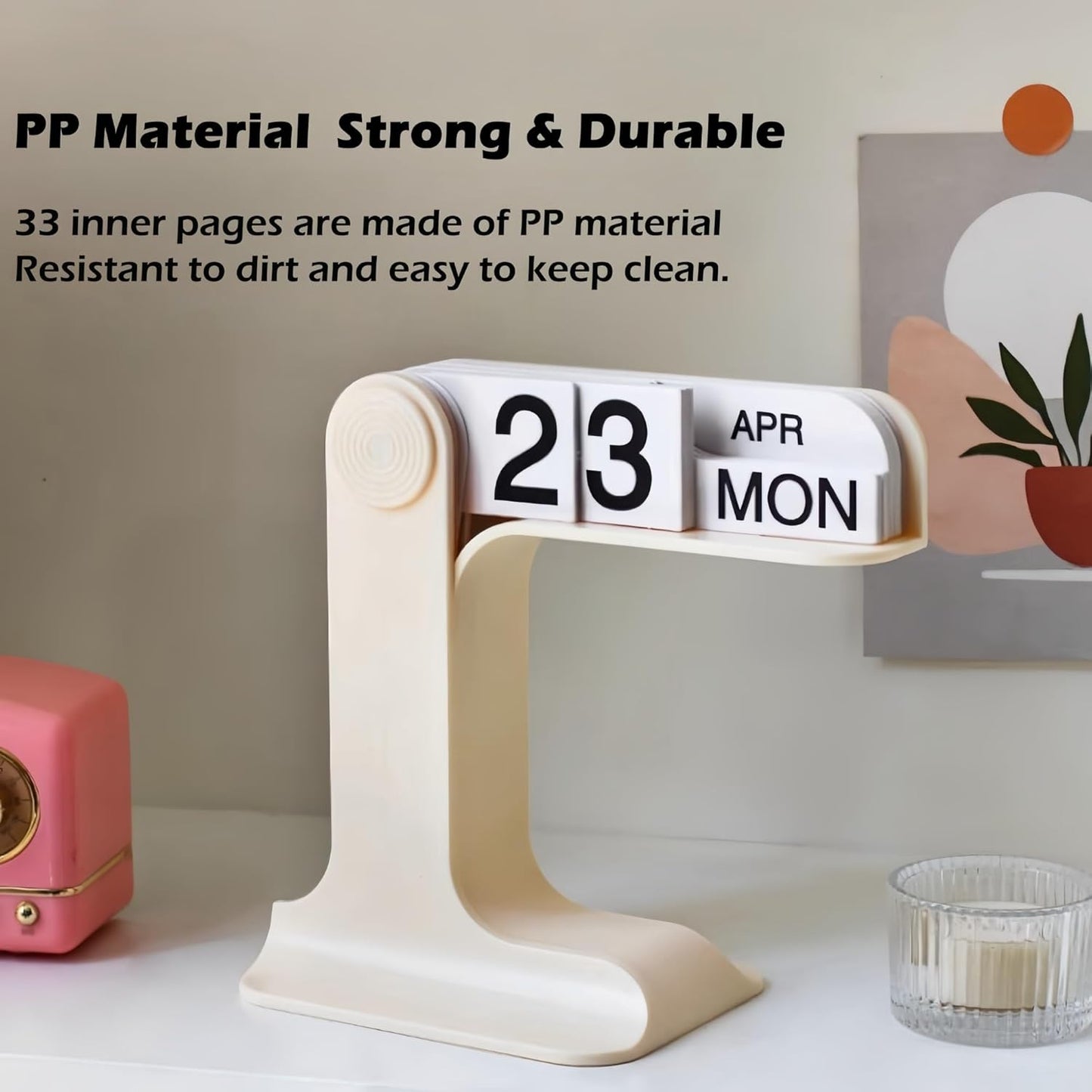 Flip Perpetual Calendar, Desk Calendar 2024-2025 For Daily Office Home Decor Desk Ornament Desk Accessories Home Office Decor Monthly Weekly Daily Desktop Perpetual Calendar (Green)