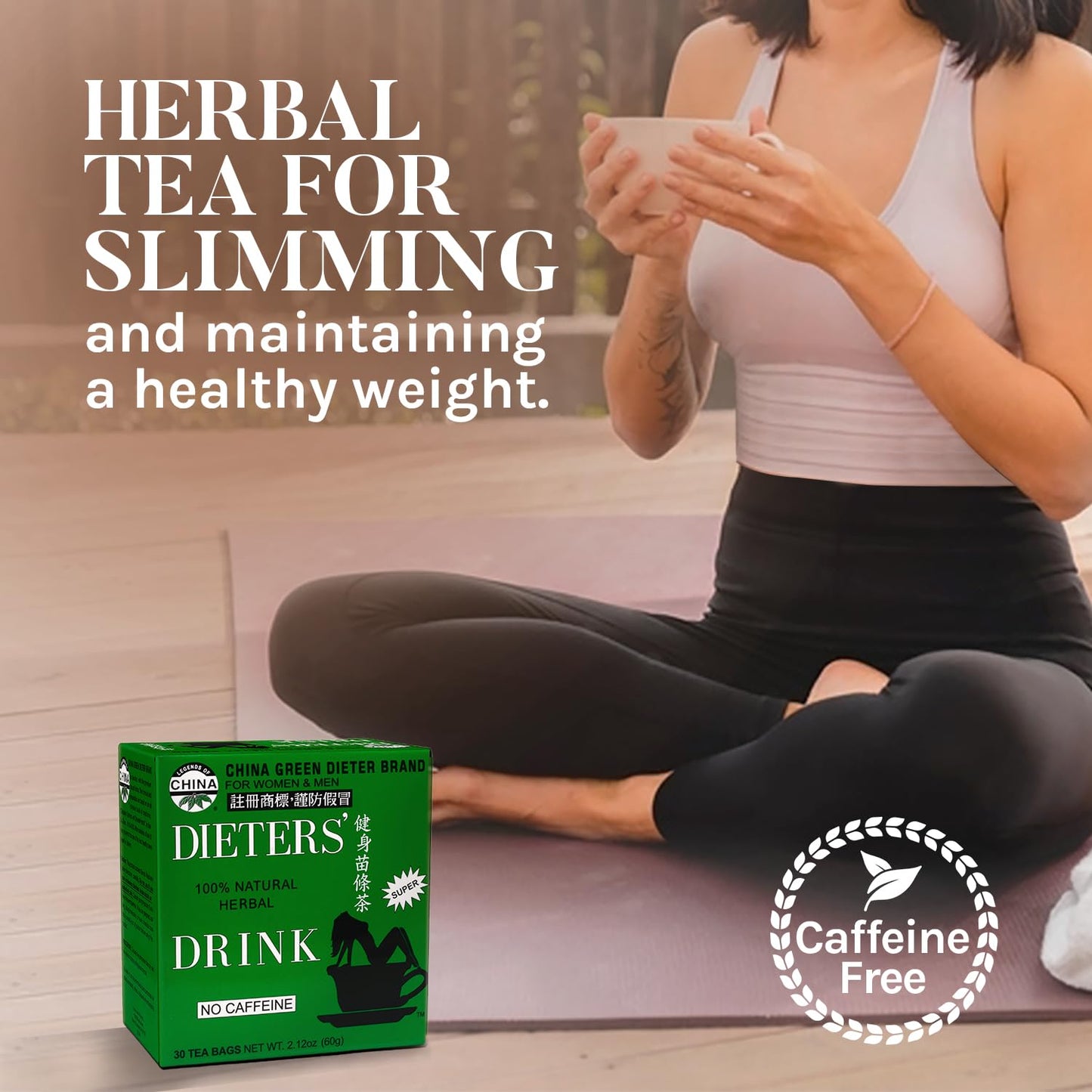 China Green Dieters Tea by Uncle Lee - Detox Tea with Senna Laxative, Constipation Relief for Adults, Supports A Healthy Weight, Caffeine-Free Herbal Tea Bags, 30 Count (Pack of 2)