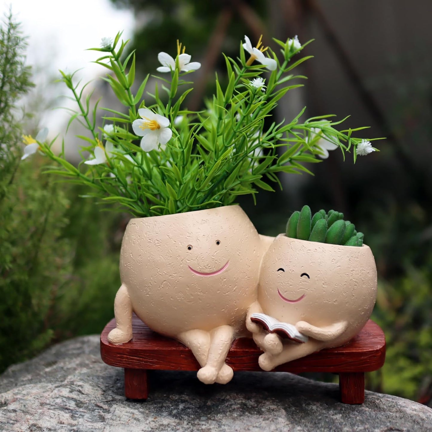 Face Pots for Plants, Cute Head Planter Flower Pots for Indoor Outdoor Plants, Modern Lady Head Vase Girl Face Planter, Unique Plant Pots, Macetas
