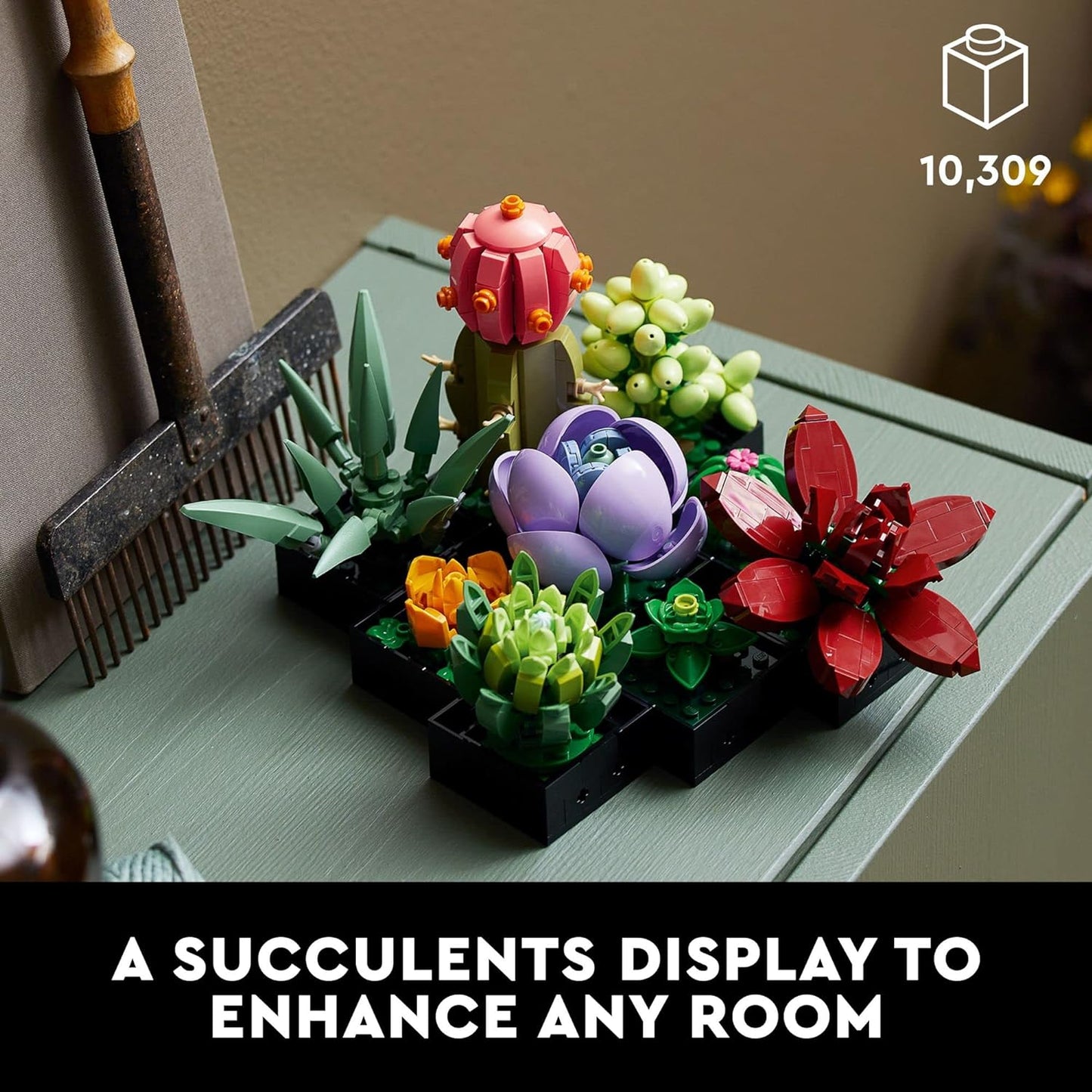 LEGO Botanicals Succulents - Artificial Indoor Plant Building Set for Home, Kitchen, Desk Decor Adults Ages 18+ - Gift for Graduation - 10309