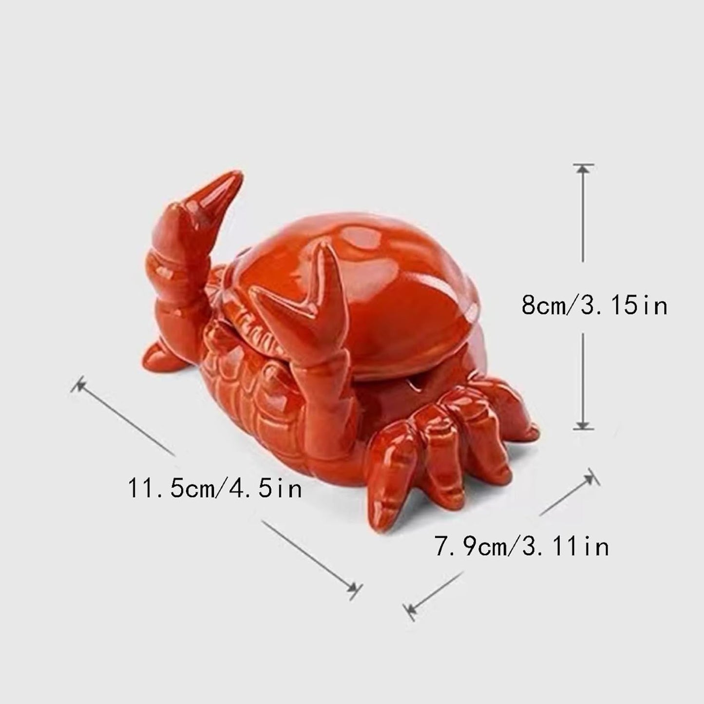 Crab Ashtray with Lid, Ceramic Windproof Cigarette Ashtray for Indoor or Outdoor Use Desktop Decoration Crab Pincers Holder for Hold Cigarette, Pen