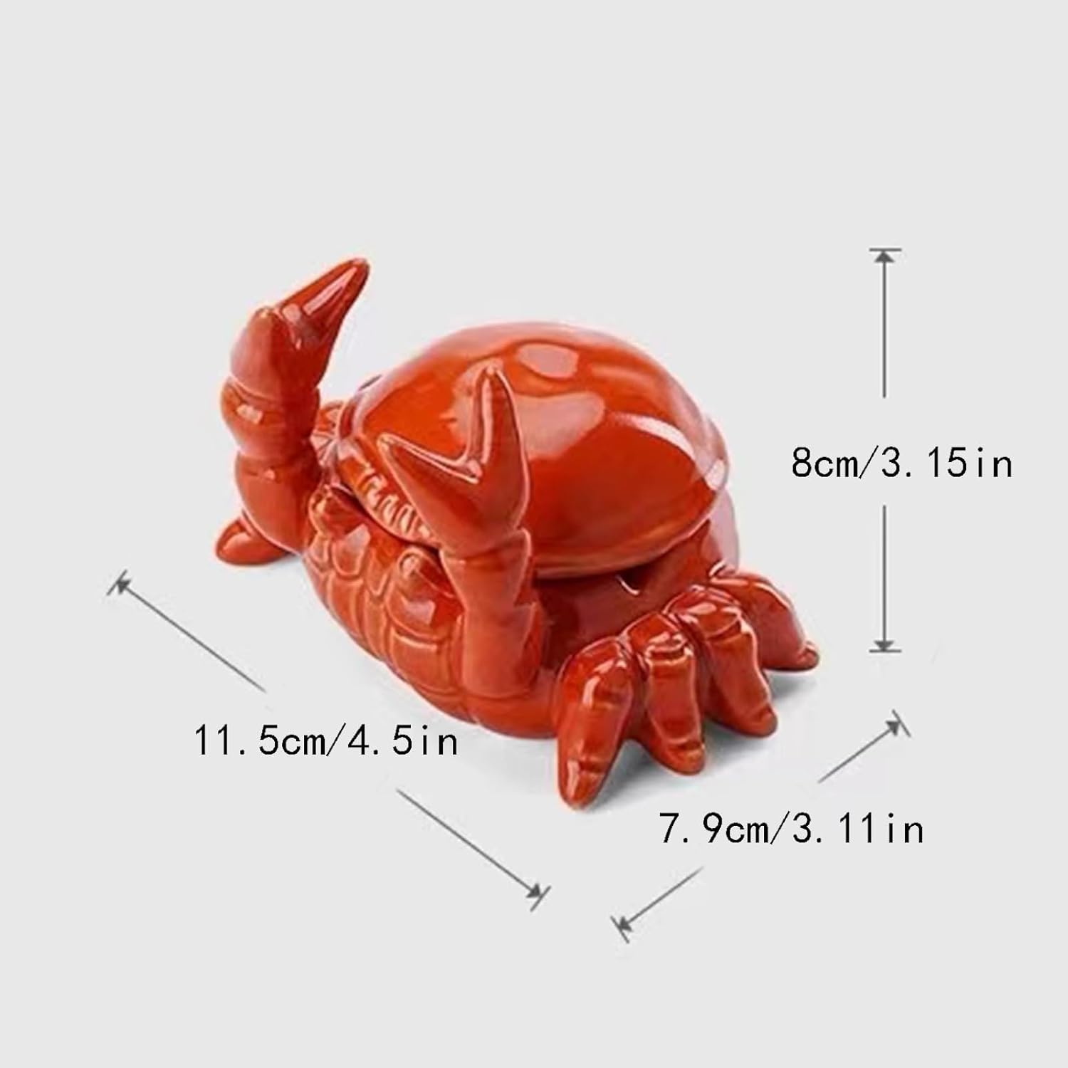 Crab Ashtray with Lid, Ceramic Windproof Cigarette Ashtray for Indoor or Outdoor Use Desktop Decoration Crab Pincers Holder for Hold Cigarette, Pen