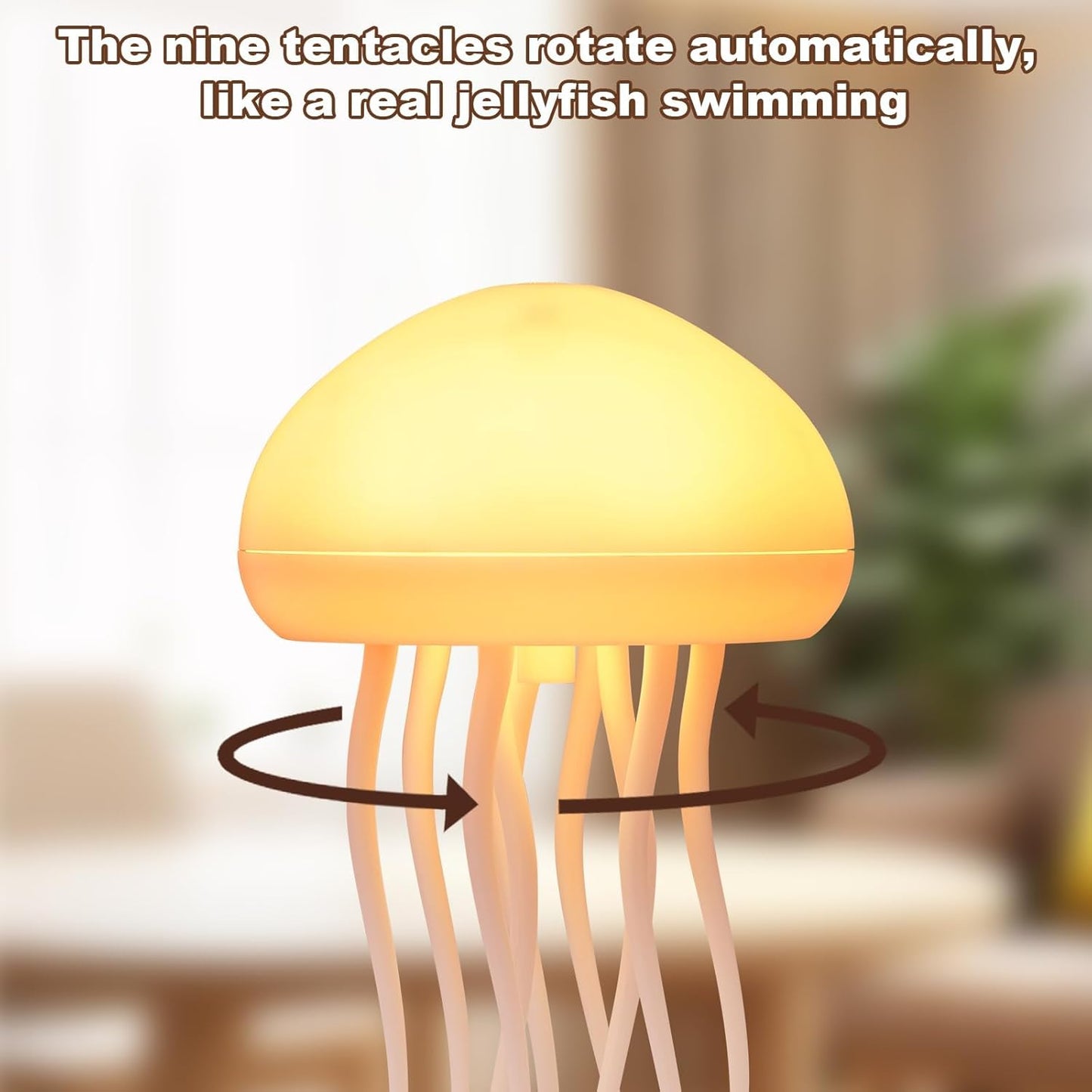 Jellyfish Lamp, Voice Control Jellyfish Lamp with Dancing Legs, RGB Gradient Jellyfish Bedside Lamp, Rechargeable Jellyfish Table Lamp with Touch Sensor, Christmas Gifts (Hanging + Base)