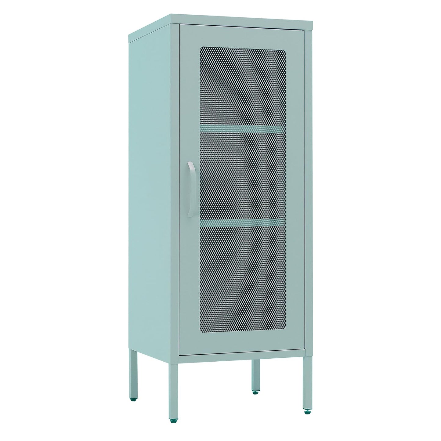ALBAD Compact Metal Nightstand with Lockable Cabinet and Open Shelf, Modern Bedside Table, Versatile Side Table for Bedroom, Living Room, or Office (Orange, 26" H-Lockable Door)